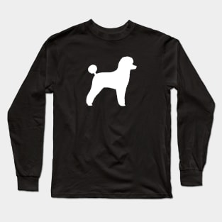 White Toy Poodle Silhouette Long Sleeve T-Shirt